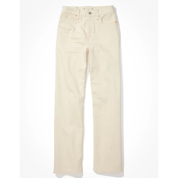 AE77 American Eagle women The Stovepipe Selvedge Jean size 24 Natural Beige $188 - Picture 4 of 12